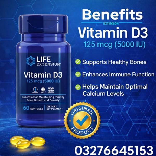 Life Extension Vitamin D3 125 Mcg (5000 IU) Price in Pakistan