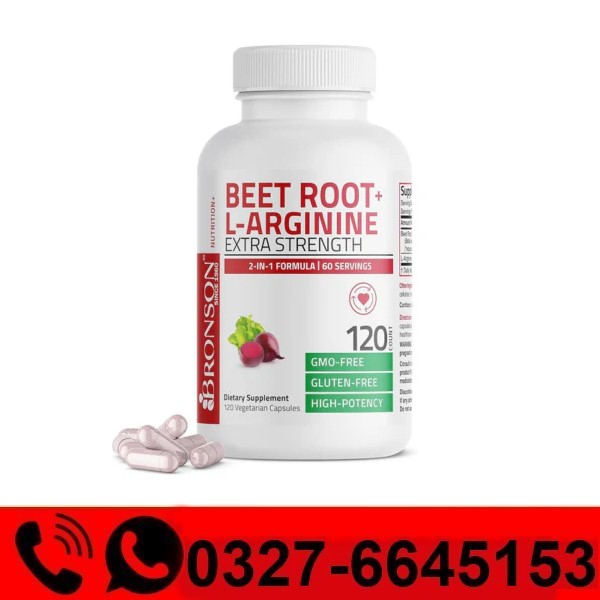 Bronson Beet Root + L-Arginine Nitric Oxide Production Capsules Price in Pakistan