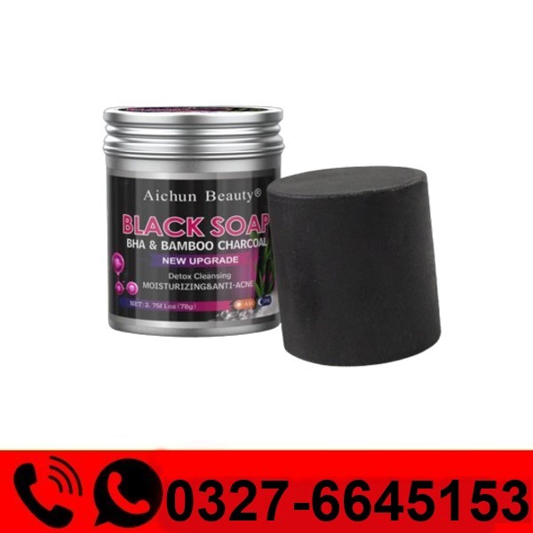 Aichun Beauty Bha & Bamboo Charcoal Detox Cleansing Moisturizing Anti-acne Black Soap